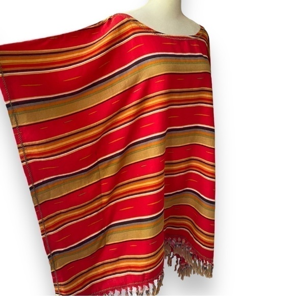NEW Ryan Michael Serape Summer Linen-Blend Poncho | Size L/XL - Picture 10 of 16